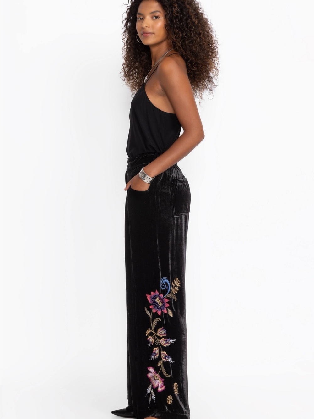 Johnny Was velvet wide leg Pant $328 NWT - Picture 2 of 9